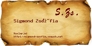 Sigmond Zsófia névjegykártya