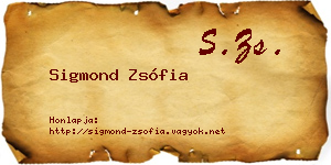 Sigmond Zsófia névjegykártya
